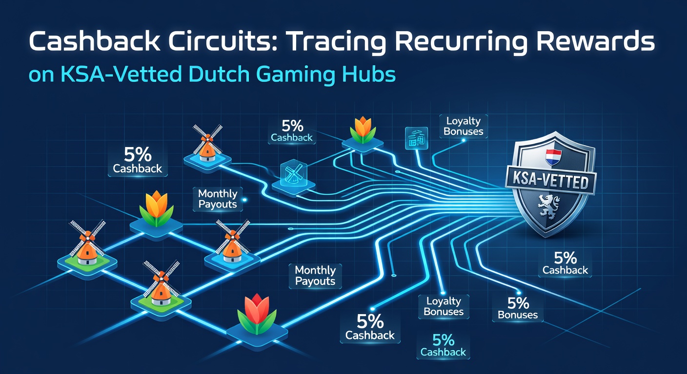Grafiek die cashback-loops illustreert op Nederlandse online casino platforms met KSA-licentie, inclusief procentuele terugbetalingen en loyaliteitsniveaus