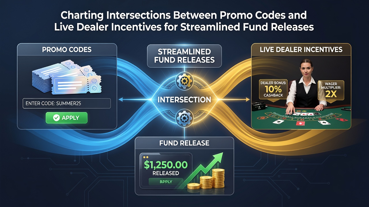Diagram van mobiele app interfaces die promocodes en live dealer beloningen combineren voor snelle uitbetalingen