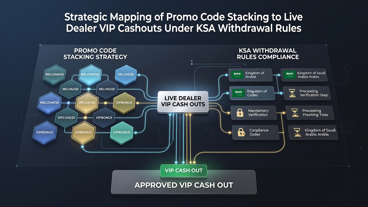 Illustratie van live dealer VIP cashout proces met promocode mapping