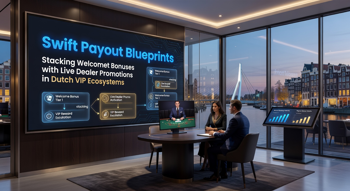 Grafische weergave van gestapelde bonussen en snelle uitbetalingen in een Nederlands VIP-casino ecosysteem, met live dealer tafels en uitbetalingsiconen