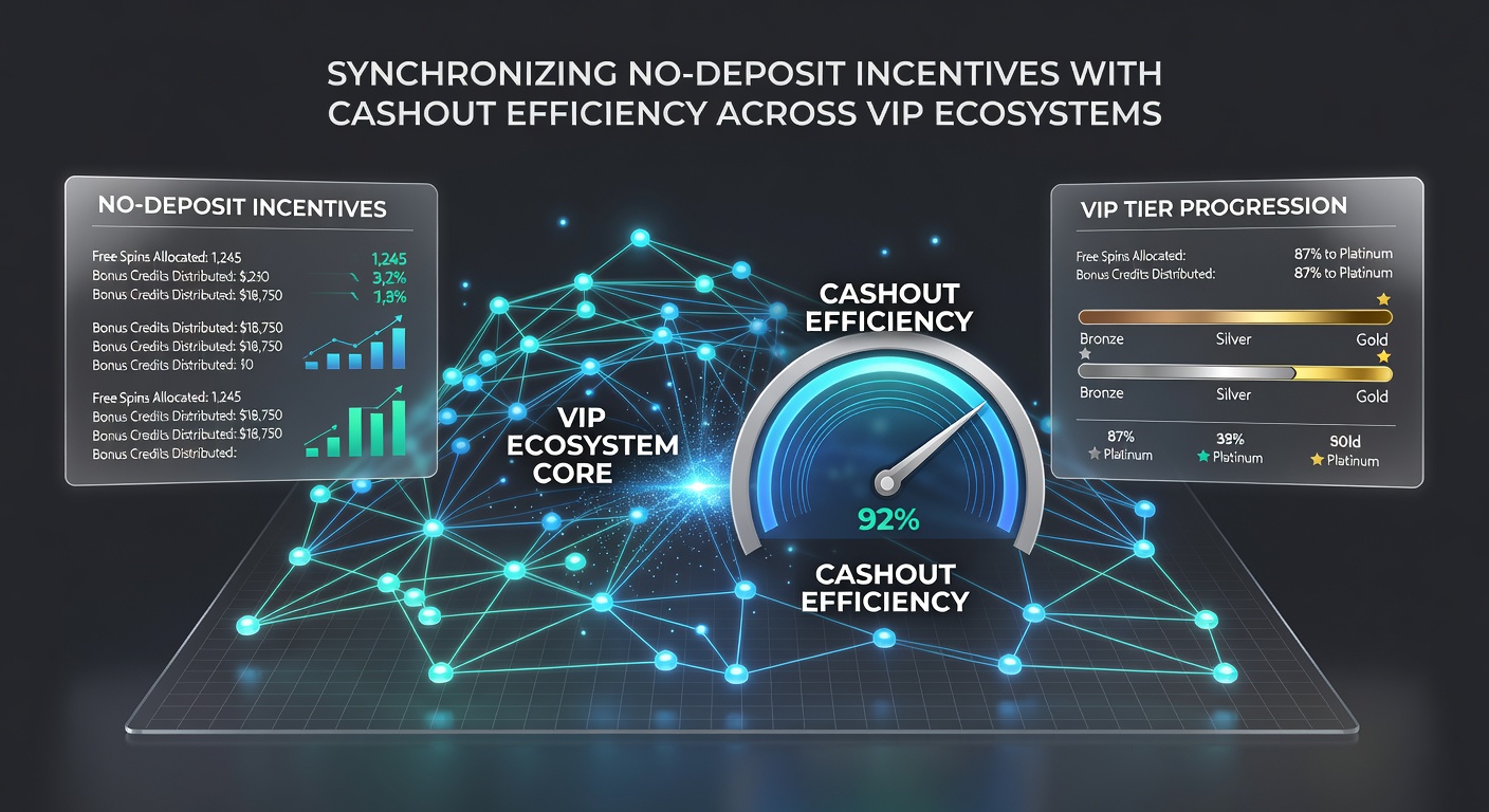 Diagram van cashout-efficiëntie binnen VIP-ecosystemen met no-deposit incentives op Nederlandse gokplatforms