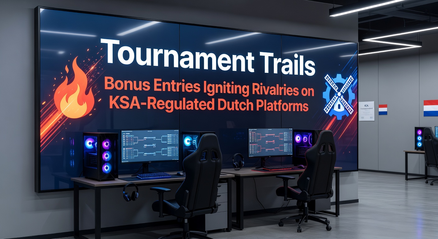 Spelers strijden in een online toernooi op een Nederlands casino platform, met bonus badges en leaderboards zichtbaar