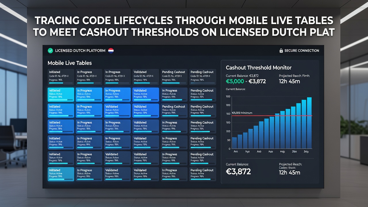 Diagram van code levenscyclus tracking in mobiele casino apps