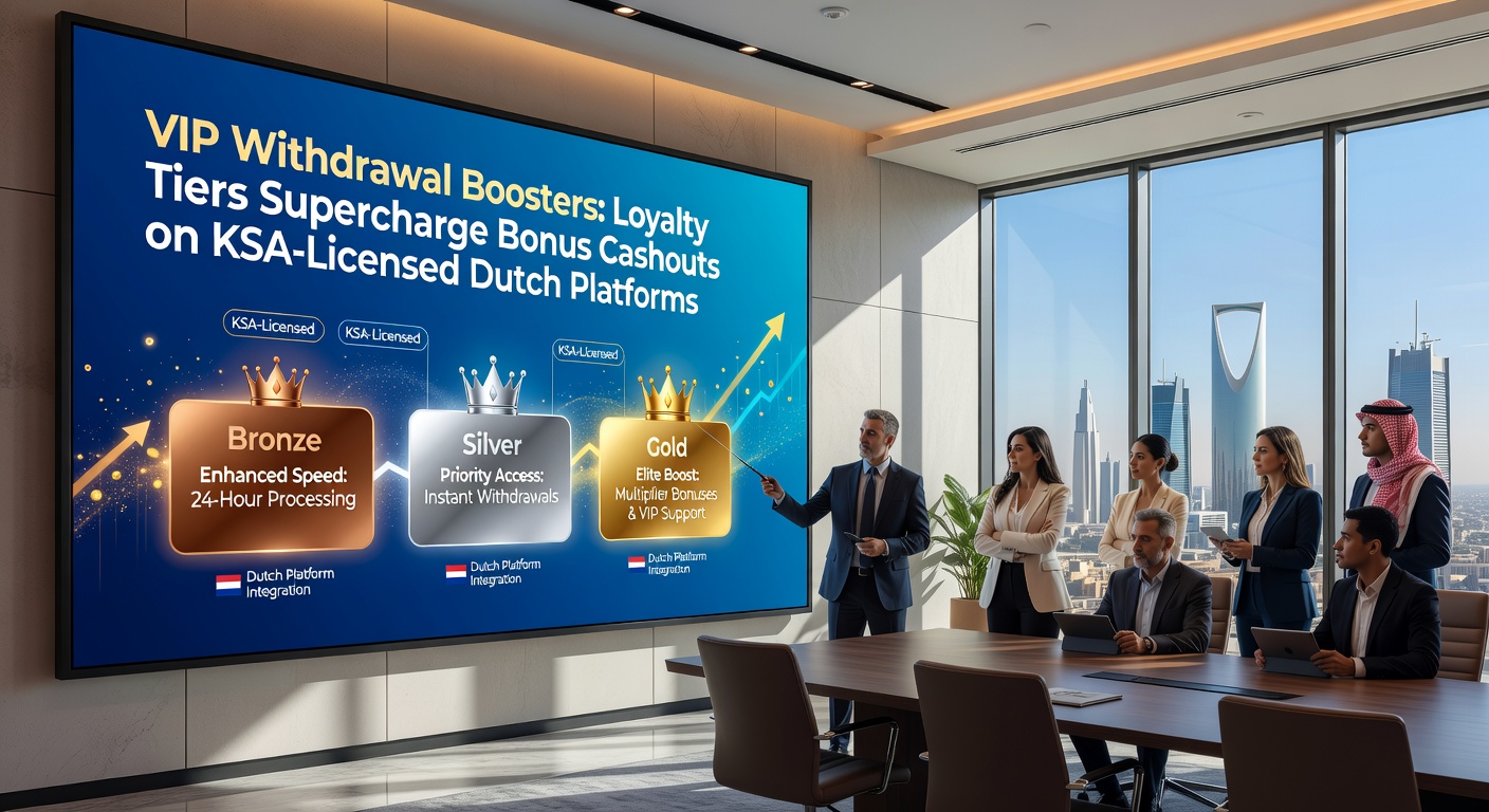 Voorbeeldscherm van een VIP-dashboard met tier-progressie en booster-iconen voor snelle cashouts op een mobiel Nederlands casino